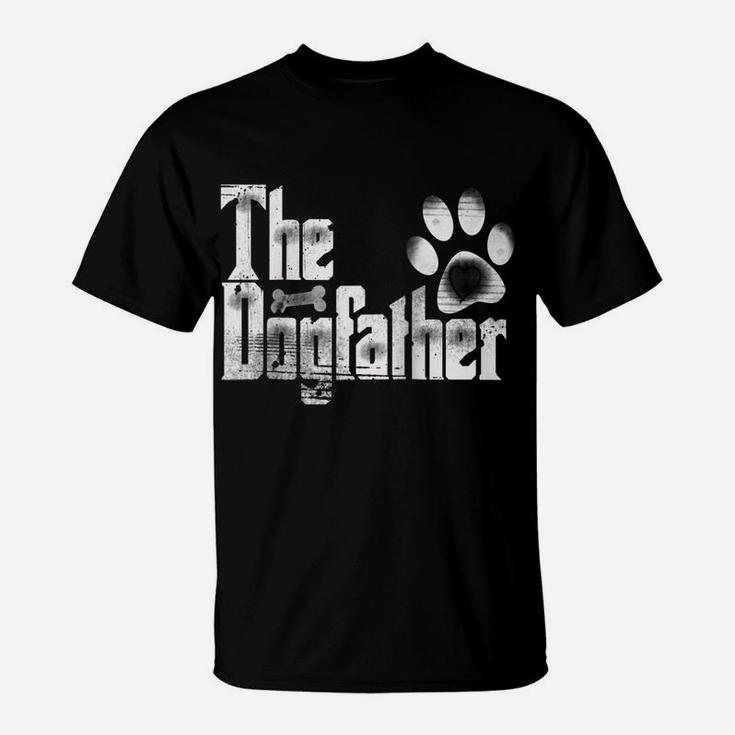 The Dogfather Bone Dog Lover Dad Funny Father's Day Gifts Raglan Baseball Tee T-Shirt
