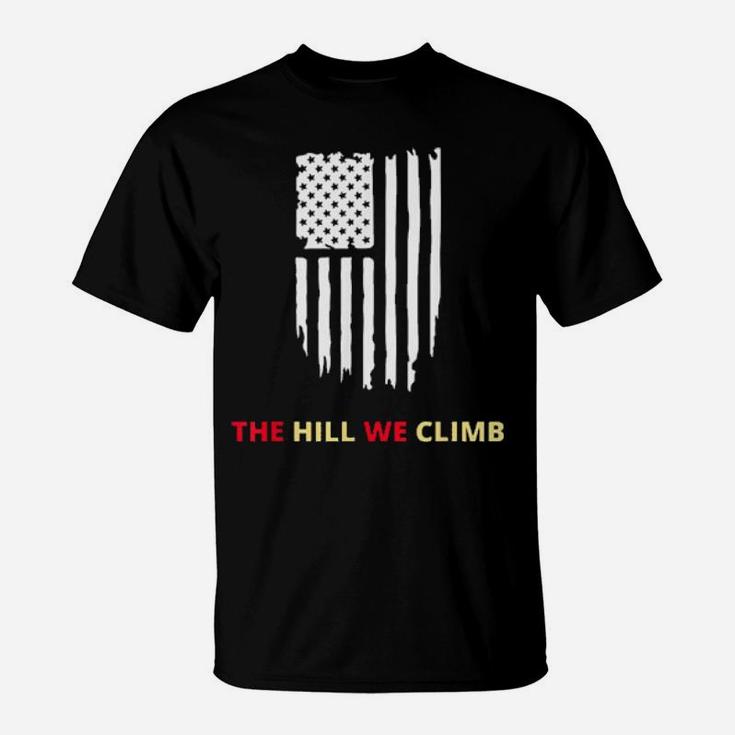 The Hill We Climb Distressed American Flag T-Shirt