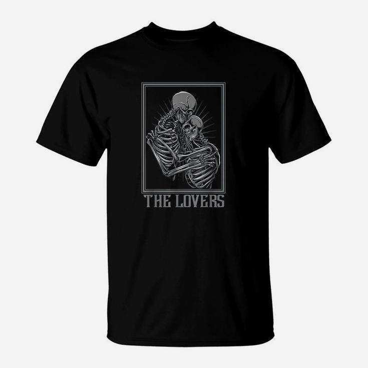 The Lovers Skeleton Tarot Card Gothic T-Shirt