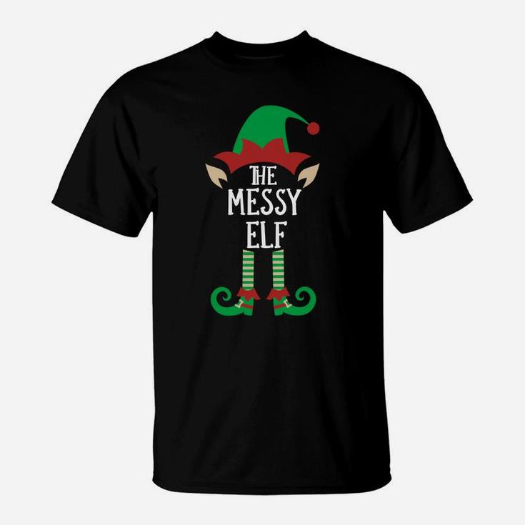 The Messy Elf Matching Family Group Christmas Party Pajama Sweatshirt T-Shirt