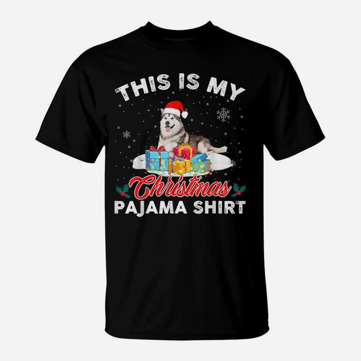 This Is My Christmas Pajama Siberian Husky Dog Mom Dad T-Shirt