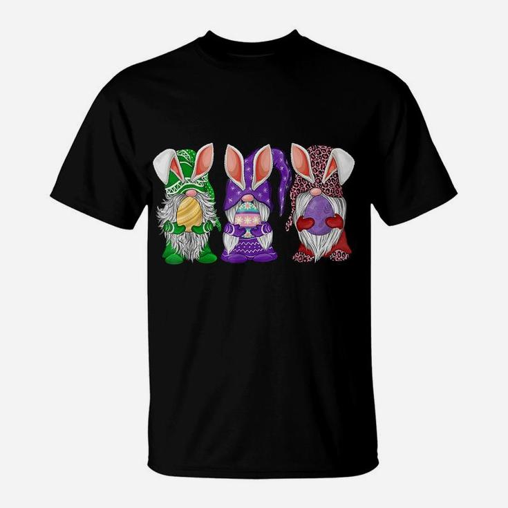 Three Gnome Easter Hippie Egg Hunting Costumer Bunnies T-Shirt