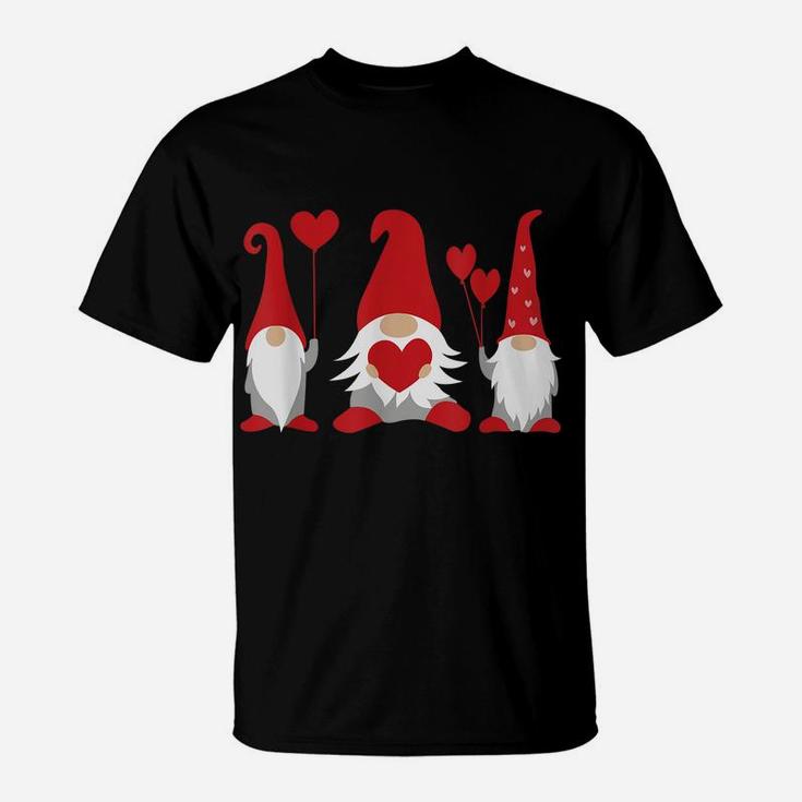 Three Gnomes Holding Hearts Valentines Boys Girls Kids T-Shirt