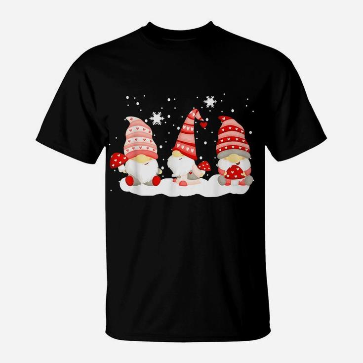 Three Gnomes In Buffalo Plaid Christmas Gift T-Shirt
