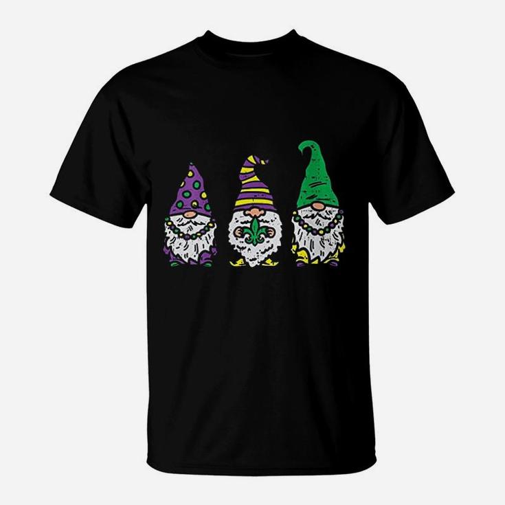 Three Nordic Gnomes Jester Beads Tomte Mardi Gras Carnival T-Shirt
