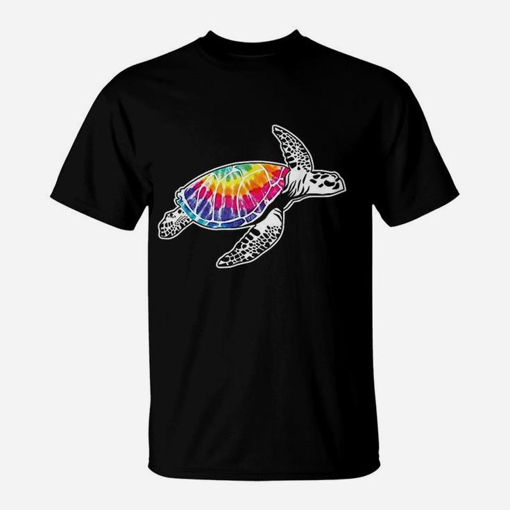 Tie Dye Sea Turtle Lovers Fun Hippie Retro Ocean Life Gift T-Shirt