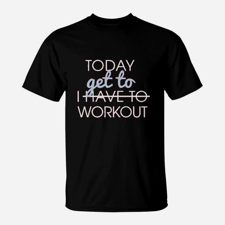 Today I Get To Workout Print On Flowy Burnout T-Shirt