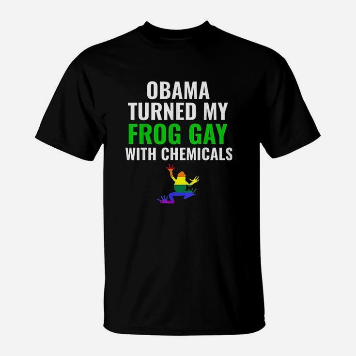 Turned My Frog Gay With Chemicals Gift Conspiracy Lgbt T-Shirt