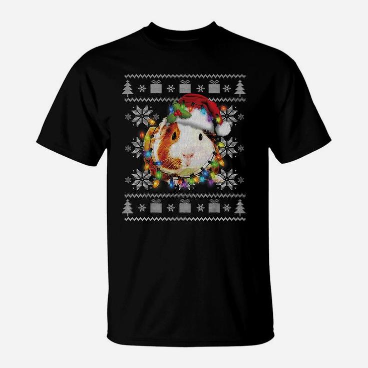 Ugly Christmas Guinea Pig Gift Funny Santa Pajama Sweatshirt T-Shirt