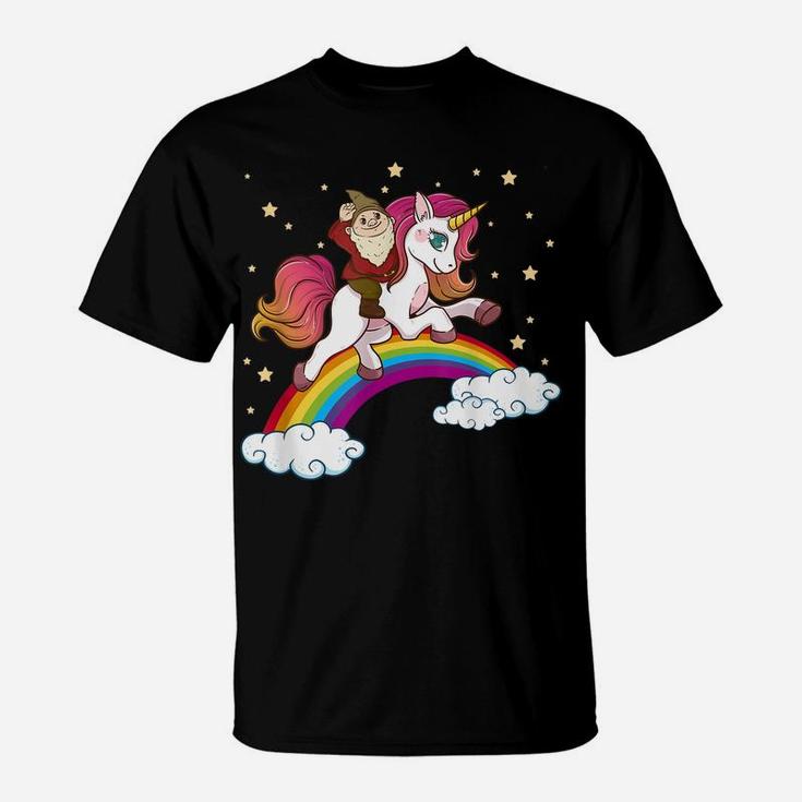Unicorn Rainbow Gnome Sleeping Dream Star T-Shirt