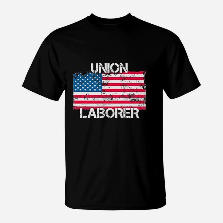 Union Laborer Union Workers Us Flag T-Shirt