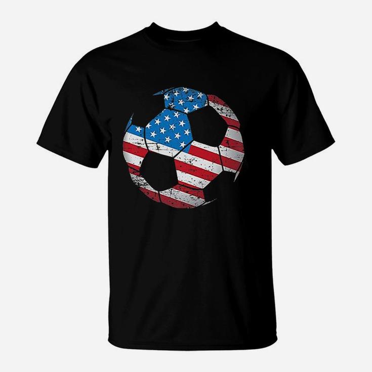 United States Soccer Ball Flag Jersey  Usa Football T-Shirt