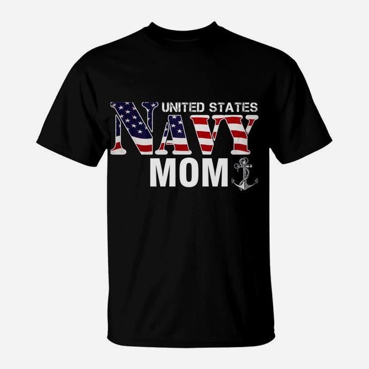 United States Vintage Navy With American Flag For Mom Gift T-Shirt