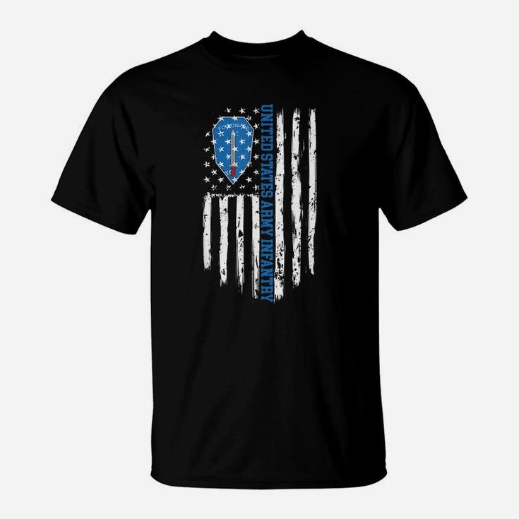 Us Army Infantry "Follow Me" American Flag T-Shirt