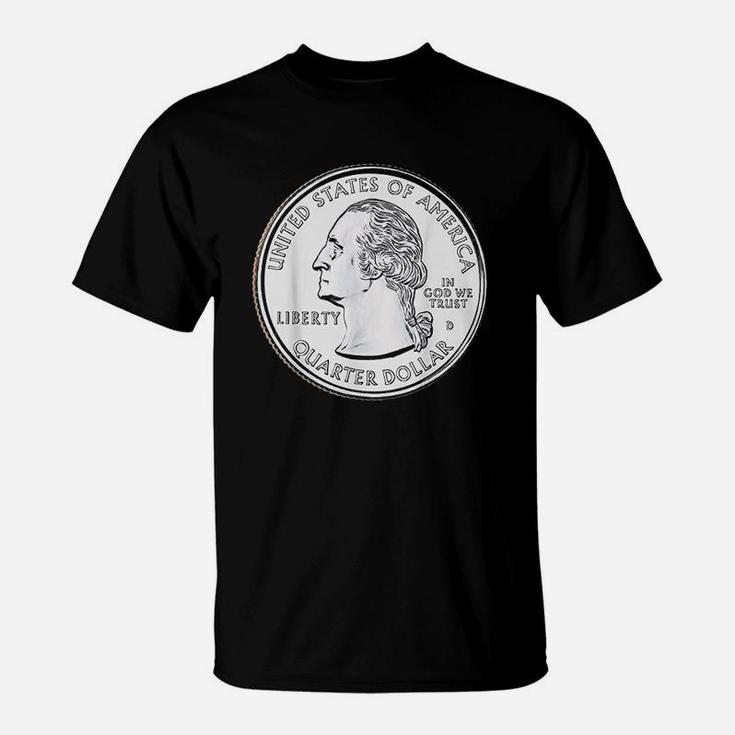 Usa Quarter Dollar 25 Cents America United States T-Shirt