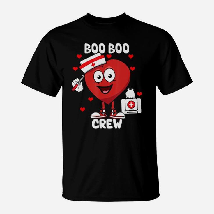Valentine's Day Boo Boo Crew Nurse Heart Funny For Nurses T-Shirt