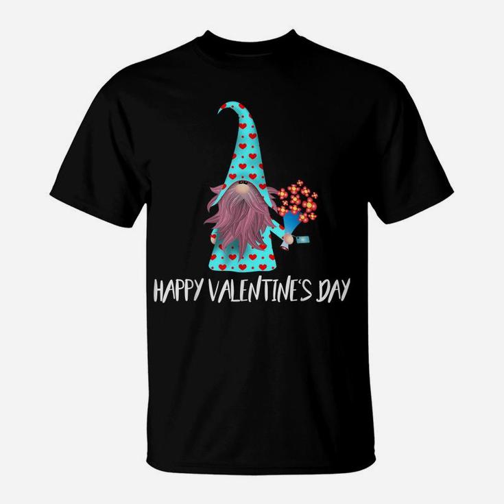 Valentine's Day Gnome With Flowers - Love Gnome T-Shirt