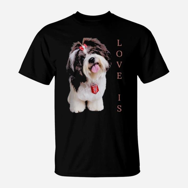 Valentines Shih Tzu Love Dog Mom Dad T-Shirt