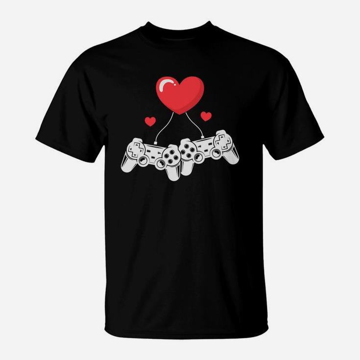 Video Game Lover Gift For Valentine Happy Valentines Day T-Shirt