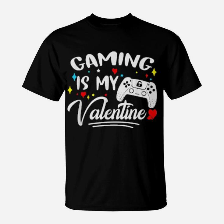 Video Gamer Valentines Day With Controllers Heart Gaming T-Shirt