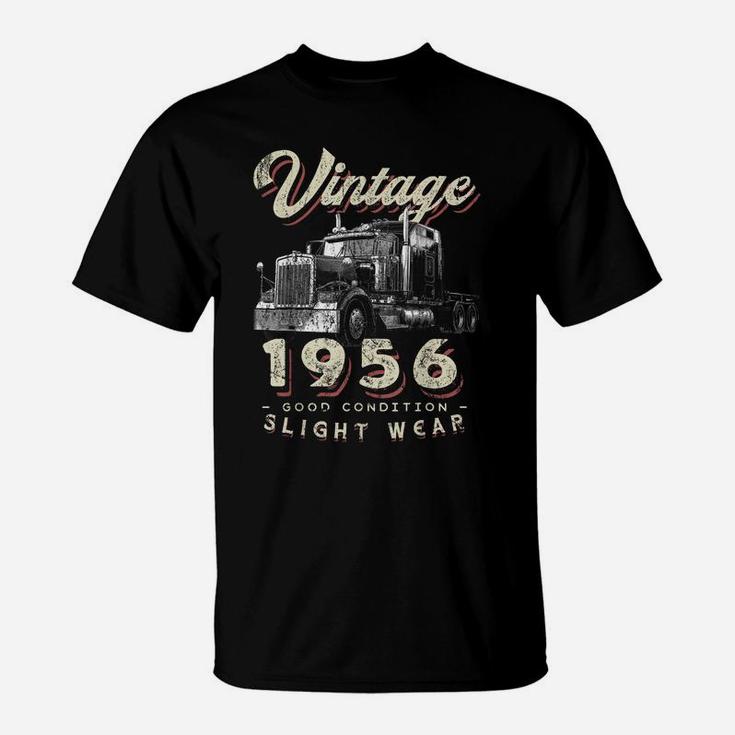 Vintage 1956 Trucker Big Rig Truck Driver 65Th Birthday T-Shirt