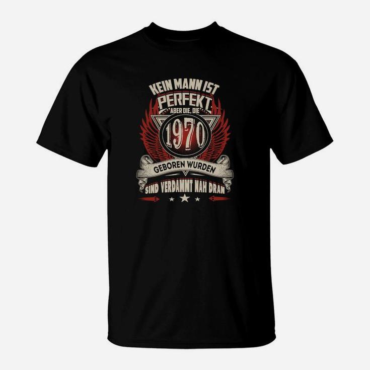 Vintage 1970 Geburtsjahr T-Shirt, Retro Perfektions-Design für Herren