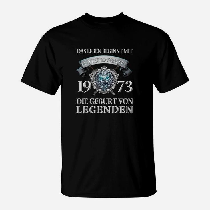 Vintage 1973 Geburtsjahr Legenden T-Shirt, Retro Design