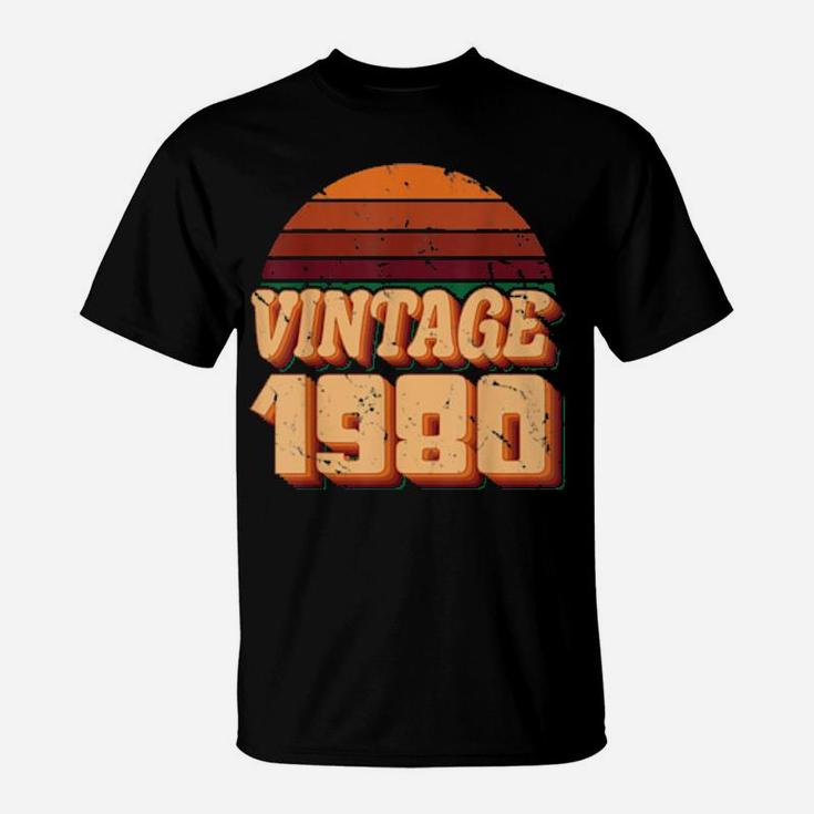 Vintage 1980, 40Th Birthday,, 40 Years Old T-Shirt