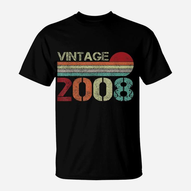 Vintage 2008 Funny 13 Years Old Boys And Girls 13Th Birthday T-Shirt