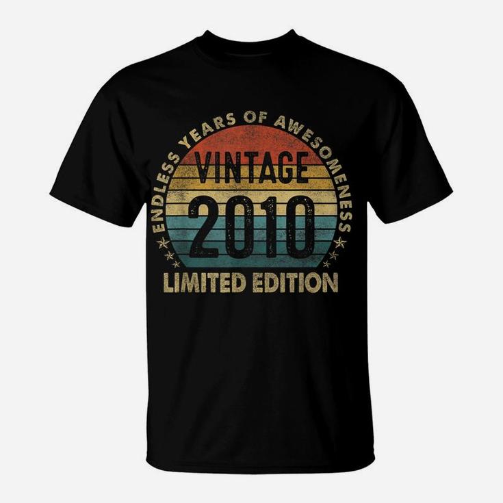 Vintage 2010 11Th Birthday Gift Retro Boy Girl 11 Yrs Old T-Shirt