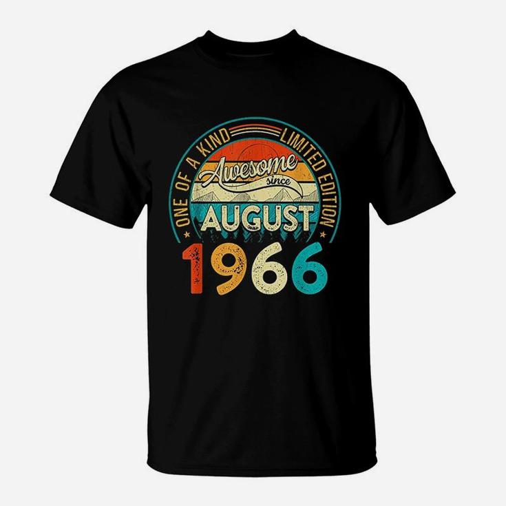 Vintage Awesome Since August 1966 55 Years Old Birthday T-Shirt