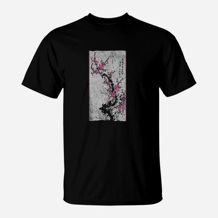 Vintage Beautiful Cherry Blossom Japanese Graphical Art T-Shirt