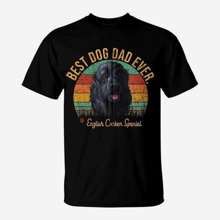 Vintage Best English Cocker Spaniel Dad Gift For Dog Lover Zip Hoodie T-Shirt