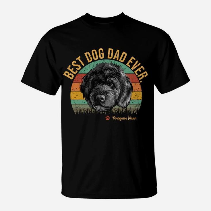 Vintage Best Portuguese Water Dad Ever Gift For Dog Lover T-Shirt