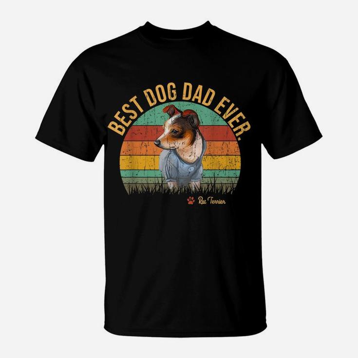 Vintage Best Rat Terrier Dad Ever Father's Day Gift For Dog T-Shirt