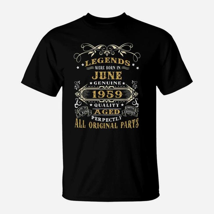 Vintage Born In June 1959 Man Myth Legend 61 Years Old T-Shirt