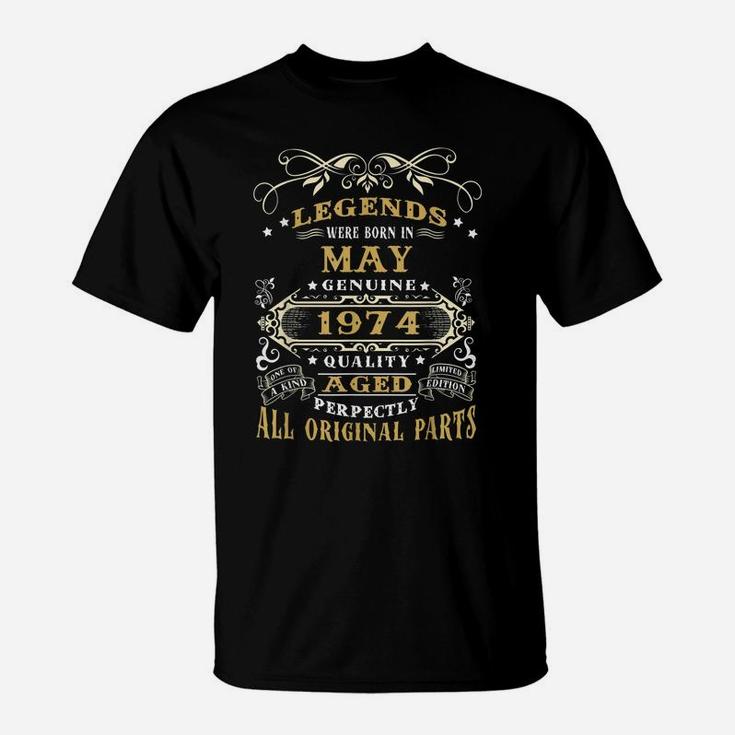 Vintage Born In May 1974 Man Myth Legend 46 Years Old T-Shirt