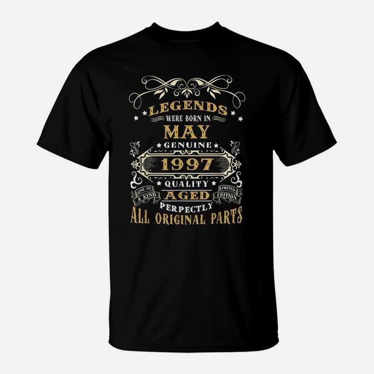 Vintage Born In May 1997 Man Myth Legend 23 Years Old T-Shirt