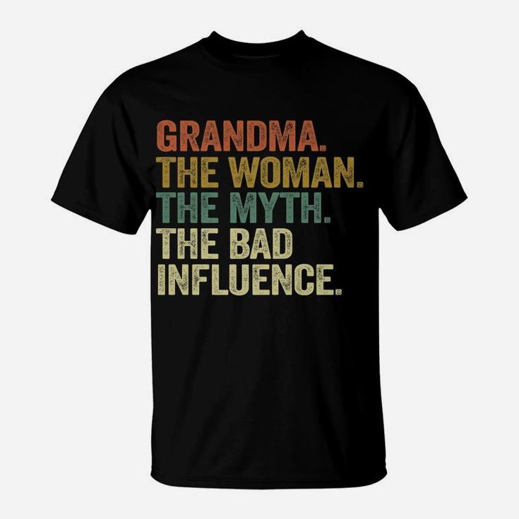 Vintage Cool Funny Grandma Woman Myth Bad Influence T-Shirt