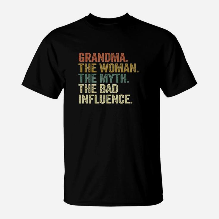 Vintage Cool Funny Grandma Woman Myth Bad Influence T-Shirt