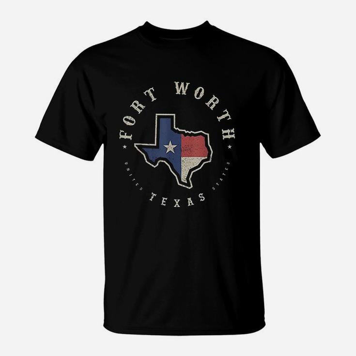 Vintage Fort Worth Texas State Flag Map Souvenir Gift T-Shirt