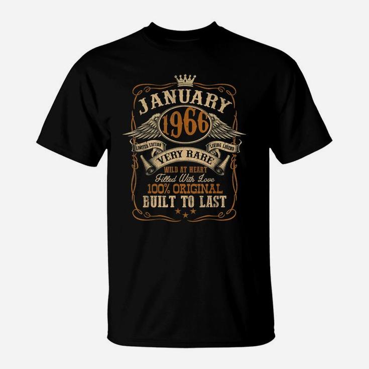 Vintage January 1966 Shirt 55 Years Old 55Th Birthday Gift T-Shirt