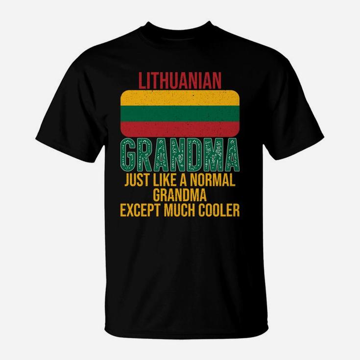 Vintage Lithuanian Grandma Lithuania Flag For Mother's Day T-Shirt