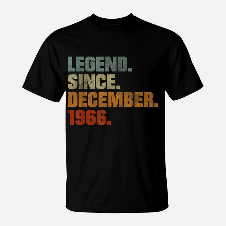 Vintage Men Women 55Th Birthday Legend Since December 1966 T-Shirt