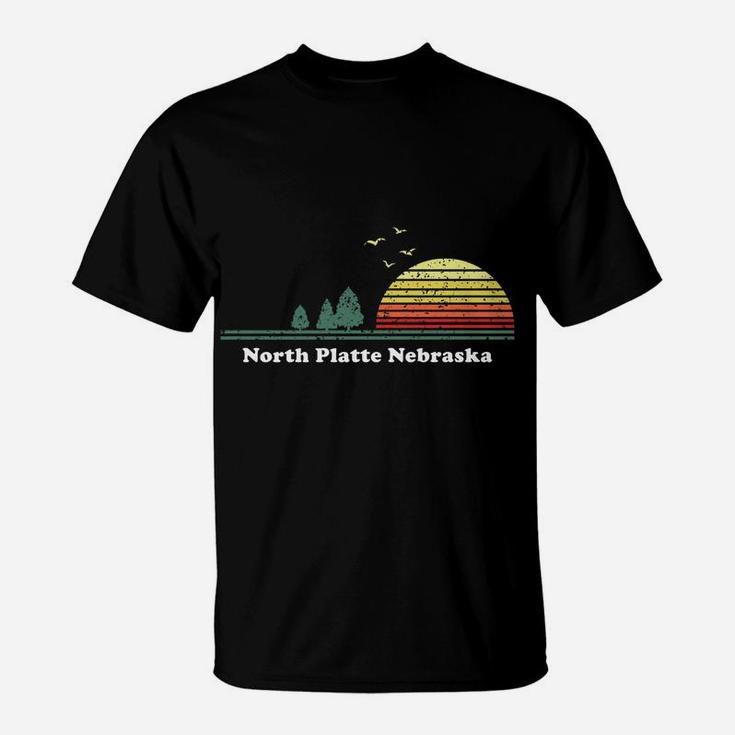 Vintage North Platte, Nebraska Sunset Souvenir Print T-Shirt