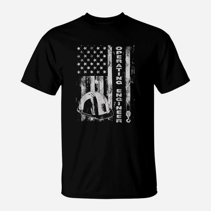 Vintage Operating Engineer American Flag T-Shirt