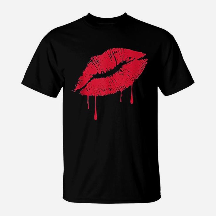 Vintage Red Lipstick Kiss  Hot 80S Drip Lips T-Shirt