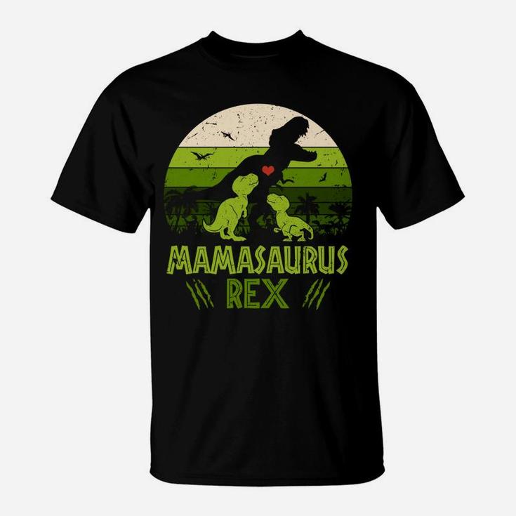 Vintage Retro 2 Kids Mamasaurus Dinosaur Lover Gift Sweatshirt T-Shirt