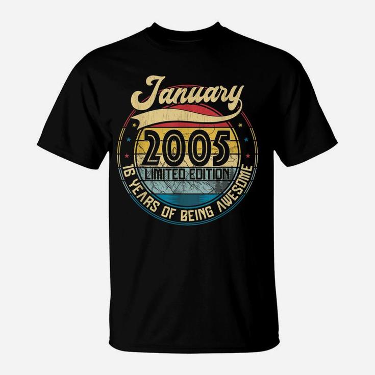 Vintage Retro January 2005 16Th Birthday Gift 16 Years Old T-Shirt
