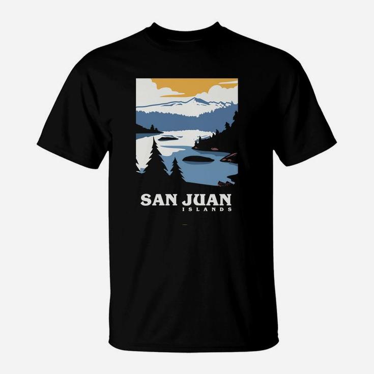 Vintage San Juan Islands, Washington, Wa,Travel Poster Gift Sweatshirt T-Shirt